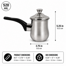 2-Piece 520 mL Stainless Steel Tea Pot Set with Lids and Black Handles