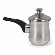 Stainless Steel Tea Pots with Lid and Black Plastic Handle 2 Piece Set 700ML