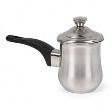 Stainless Steel Tea Pots with Lid and Black Plastic Handle 2 Piece Set 880ML