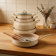 Contemporary Nonstick Cookware Collection with Utensils (12PC Set)