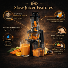 Slow Cold Press Juicer Machine - with Dual Juice Containers