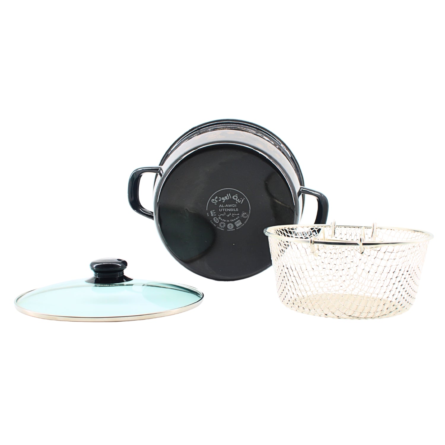 Dual Handle Fryer Pot with Steel Mesh & Lid 12" x 6" x 9" | www.eladhamdist.com