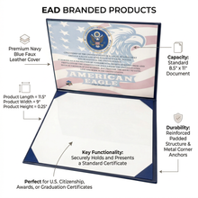 US Citizenship Certificate Cover Faux Leather