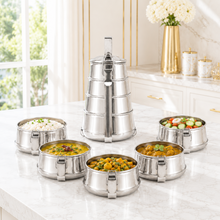 Five-Tier Stainless Steel Tiffin Pyramid Container