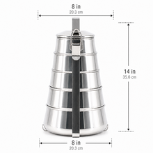 Five-Tier Stainless Steel Tiffin Pyramid Container
