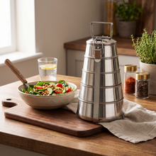 Five-Tier Stainless Steel Tiffin Pyramid Container