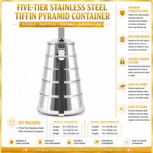 Five-Tier Stainless Steel Tiffin Pyramid Container