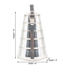 Five-Tier Stainless Steel Tiffin Pyramid Container