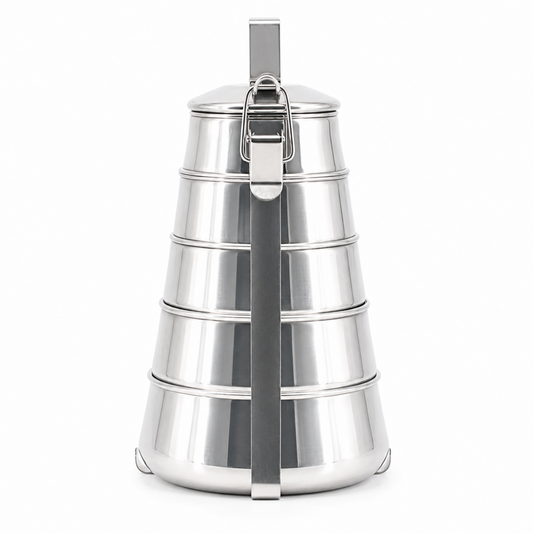 Five-Tier Stainless Steel Tiffin Pyramid Container