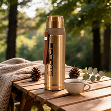 43 oz Stainless Steel Vacuum Insulated Sports Thermos Bottle with Carry Strap - Bronze