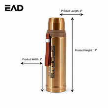 43 oz Stainless Steel Vacuum Insulated Sports Thermos Bottle with Carry Strap - Bronze