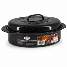 13" Enamel Oval Roaster Pan