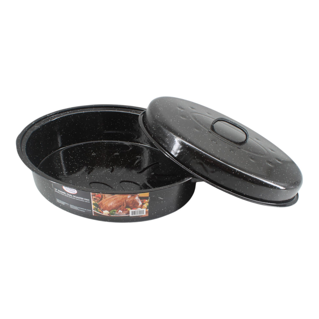 13" Enamel Oval Roaster Pan