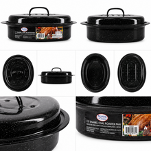 13" Enamel Oval Roaster Pan
