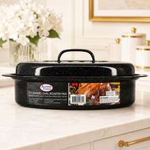 13" Enamel Oval Roaster Pan