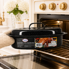 13" Enamel Oval Roaster Pan