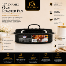 13" Enamel Oval Roaster Pan