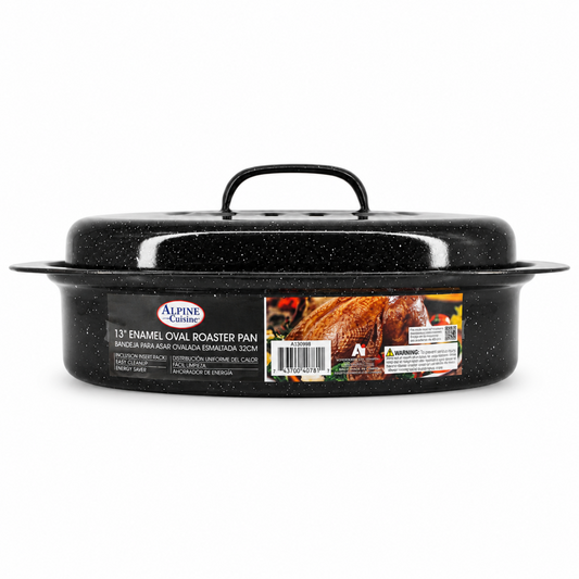 13" Enamel Oval Roaster Pan