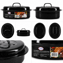 15" Enamel Oval Roaster Pan