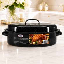 15" Enamel Oval Roaster Pan