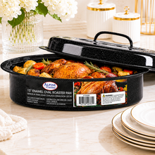 15" Enamel Oval Roaster Pan