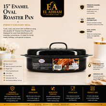 15" Enamel Oval Roaster Pan