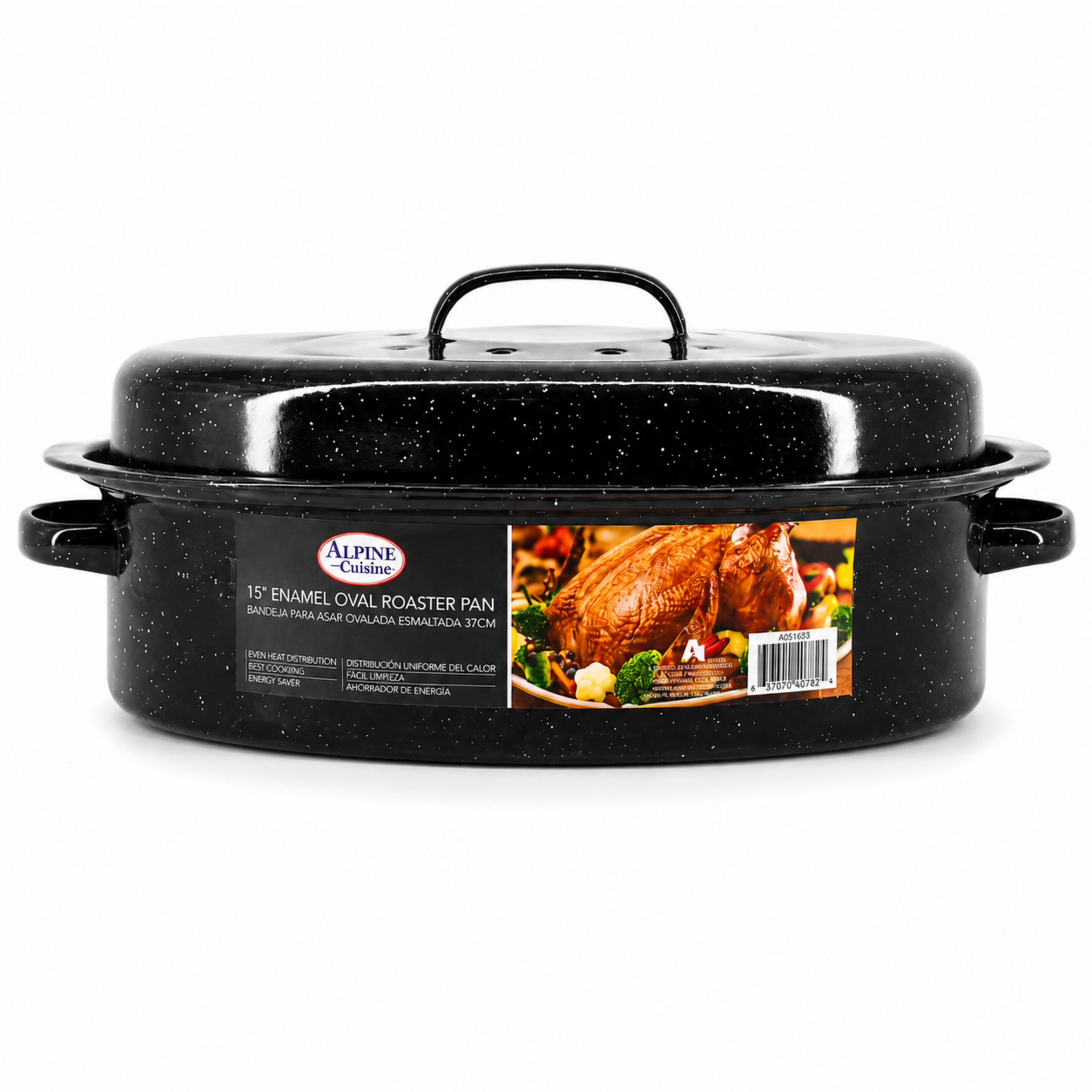 15" Enamel Oval Roaster Pan