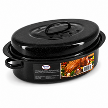 18" Enamel Oval Roaster Pan