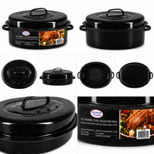 18" Enamel Oval Roaster Pan