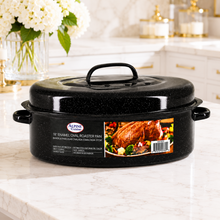 18" Enamel Oval Roaster Pan