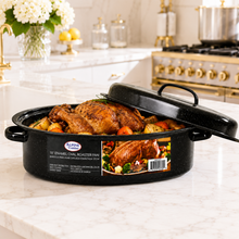 18" Enamel Oval Roaster Pan