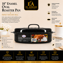 18" Enamel Oval Roaster Pan