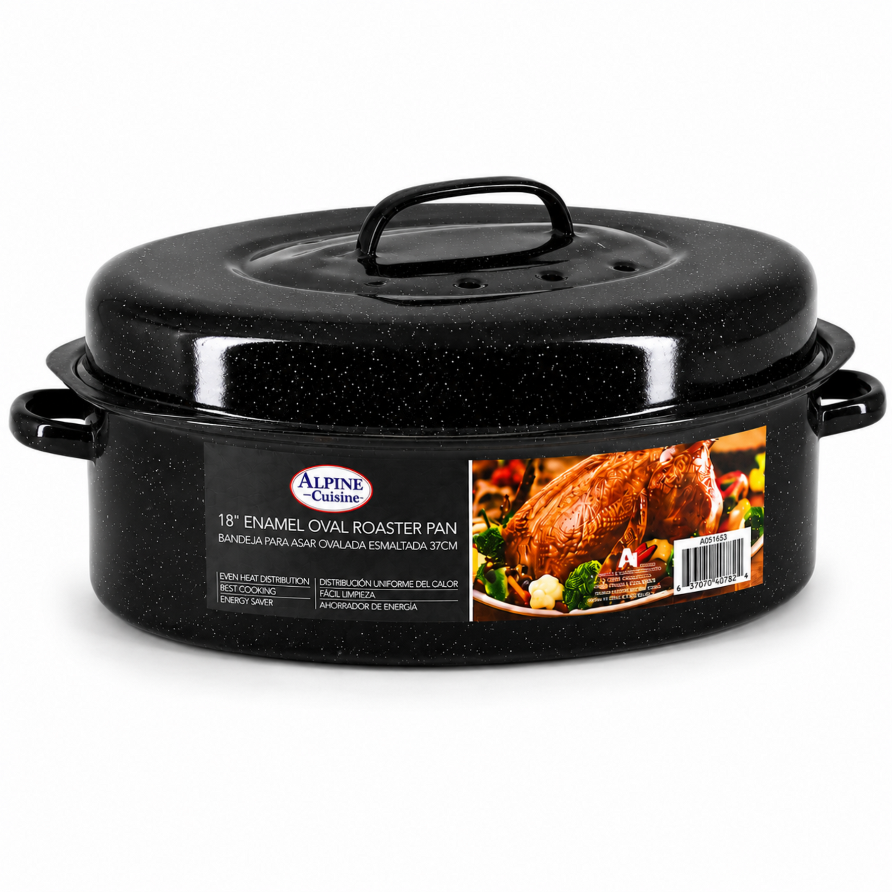 18" Enamel Oval Roaster Pan