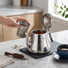 Stainless Steel Traditional Tea Kettle with Strainer 1L