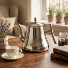 Stainless Steel Traditional Tea Kettle with Strainer 1.5L