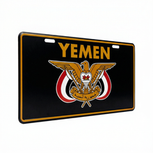 Yemeni National Emblem Aluminum License Plate (American Style) – Black / Gold