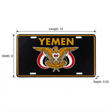 Yemeni National Emblem Aluminum License Plate (American Style) – Black / Gold