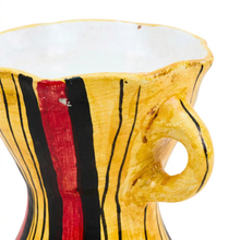 Traditional Decorated Clay Charcoal Holder 7.75" x 8" - Red-Black-Gold