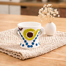 Traditional Decorated Clay Charcoal Holder 10.5" x 7.75" - White With Multi Color Design