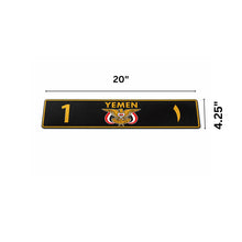 Yemeni National Emblem Aluminum License Plate (European Style) – Black