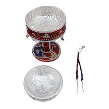 Traditional San’ani-Style Steel Charcoal Holder, Red, 8.5 Inch