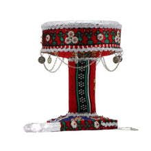 Traditional San’ani-Style Steel Charcoal Holder, Red, 8.5 Inch