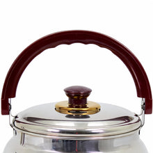 Stainless Steel Tea Kettle with Gold Accents & Heat-Resistant Handle - 4L
