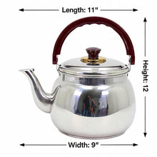 Stainless Steel Tea Kettle with Gold Accents & Heat-Resistant Handle - 4L