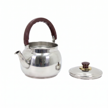 Stainless Steel Tea Kettle with Gold Accents & Heat-Resistant Handle - 3L