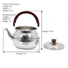 Stainless Steel Tea Kettle with Gold Accents & Heat-Resistant Handle - 3L