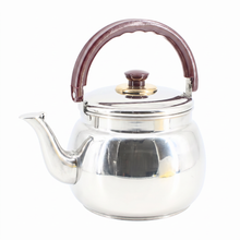 Stainless Steel Tea Kettle with Gold Accents & Heat-Resistant Handle - 2L
