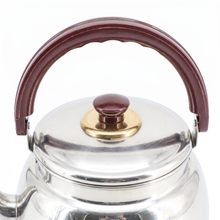Stainless Steel Tea Kettle with Gold Accents & Heat-Resistant Handle - 2L