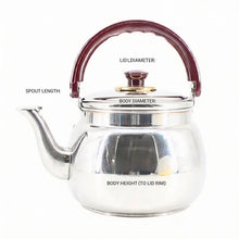 Stainless Steel Tea Kettle with Gold Accents & Heat-Resistant Handle - 2L