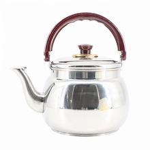 Stainless Steel Tea Kettle with Gold Accents & Heat-Resistant Handle - 2L